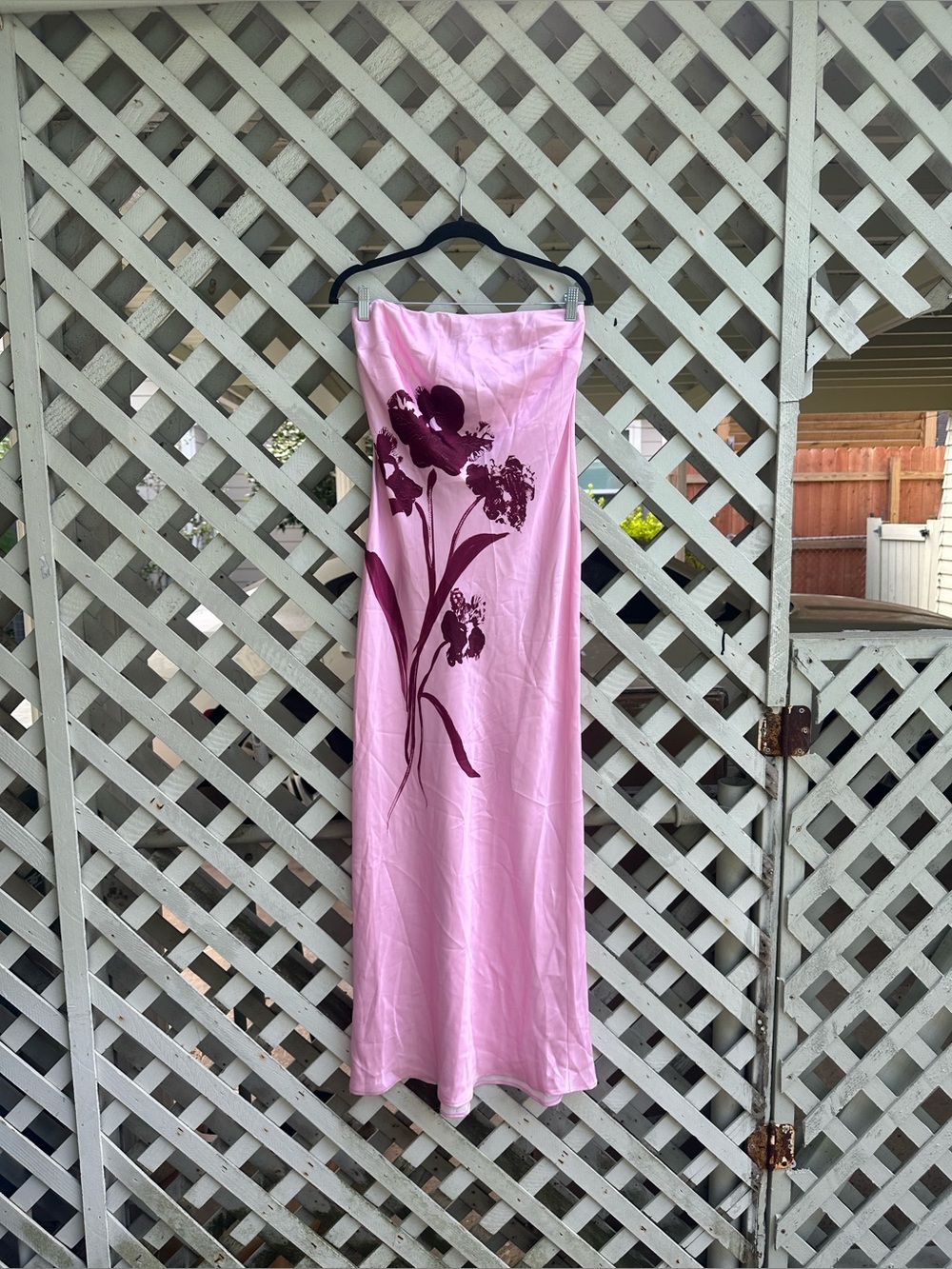 Anthropologie Strapless Satin Maxi Slip Dress - Picture 2 of 6